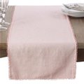 Saro Lifestyle SARO 15062.RS1672B 16 x 72 in. Rectangle Pompom Design Table Runner  Rose 15062.RS1672B